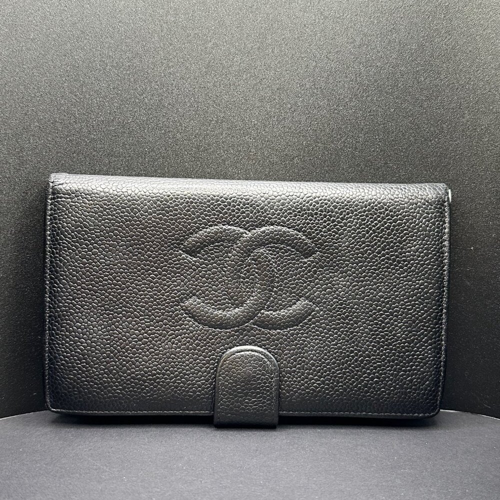 CHANEL Caviar Timeless CC French Wallet w/COA -‎ EUC